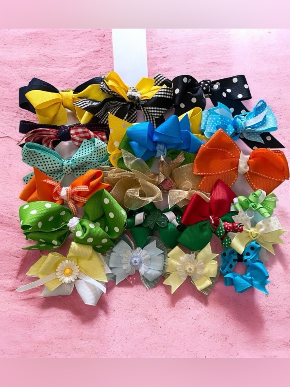 20pc Bright Mixed Ribbon Hair Bow Set - Multicolor Pack